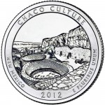 2012 America The Beautiful Quarters Coin Chaco Culture New Mexico Uncirculated Reverse