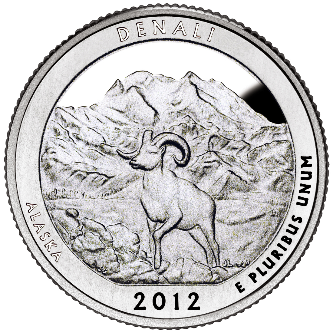 2012 America The Beautiful Quarters Coin Denali Alaska Proof Reverse