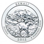 2012 America The Beautiful Quarters Five Ounce Silver Uncirculated Coin Denali Alaska Reverse