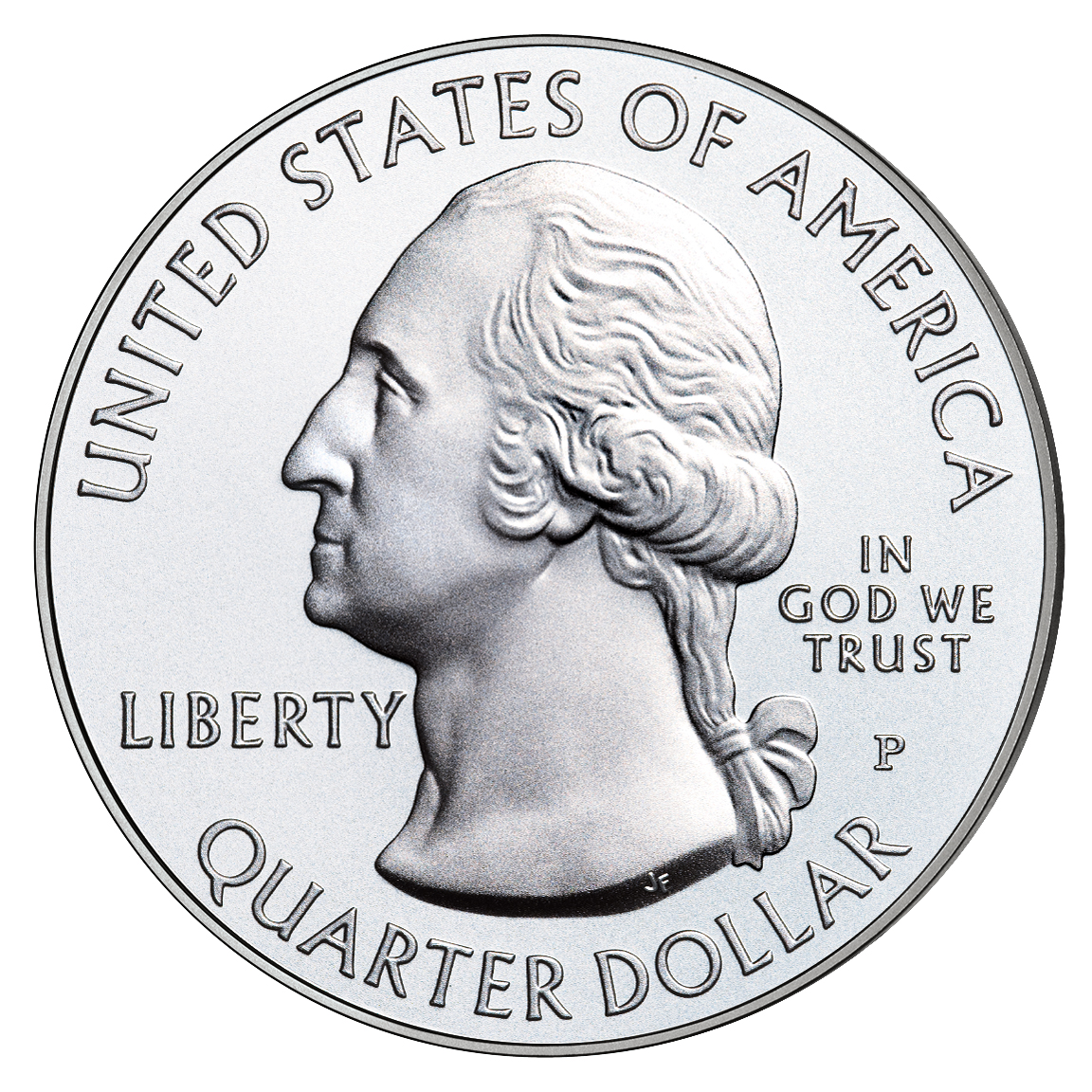 2012 America The Beautiful Quarters Five Ounce Silver Uncirculated Coin Obverse
