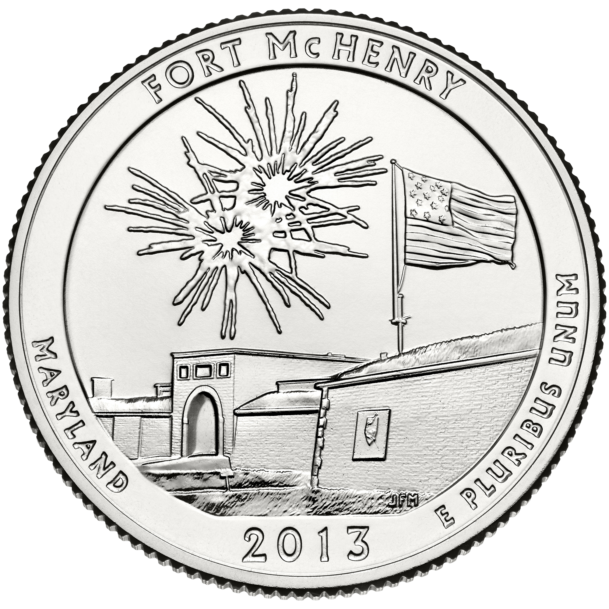 2013 America The Beautiful Quarters Coin Fort Mchenry Maryland Uncirculated Reverse