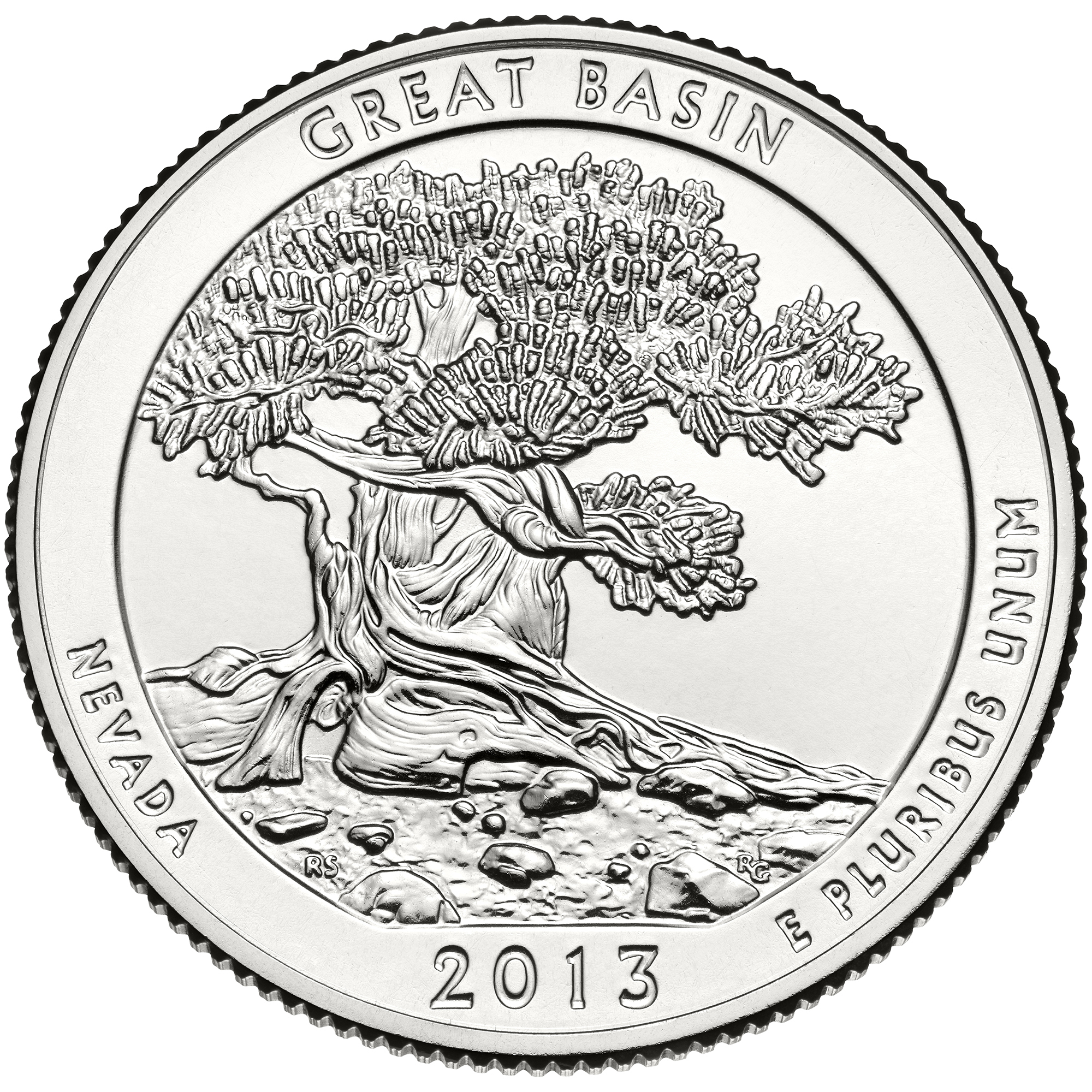 2013 America The Beautiful Quarters Coin Great Basin Nevada Uncirculated Reverse