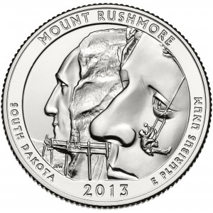 2013 America The Beautiful Quarters Coin Mount Rushmore South Dakota Uncirculated Reverse
