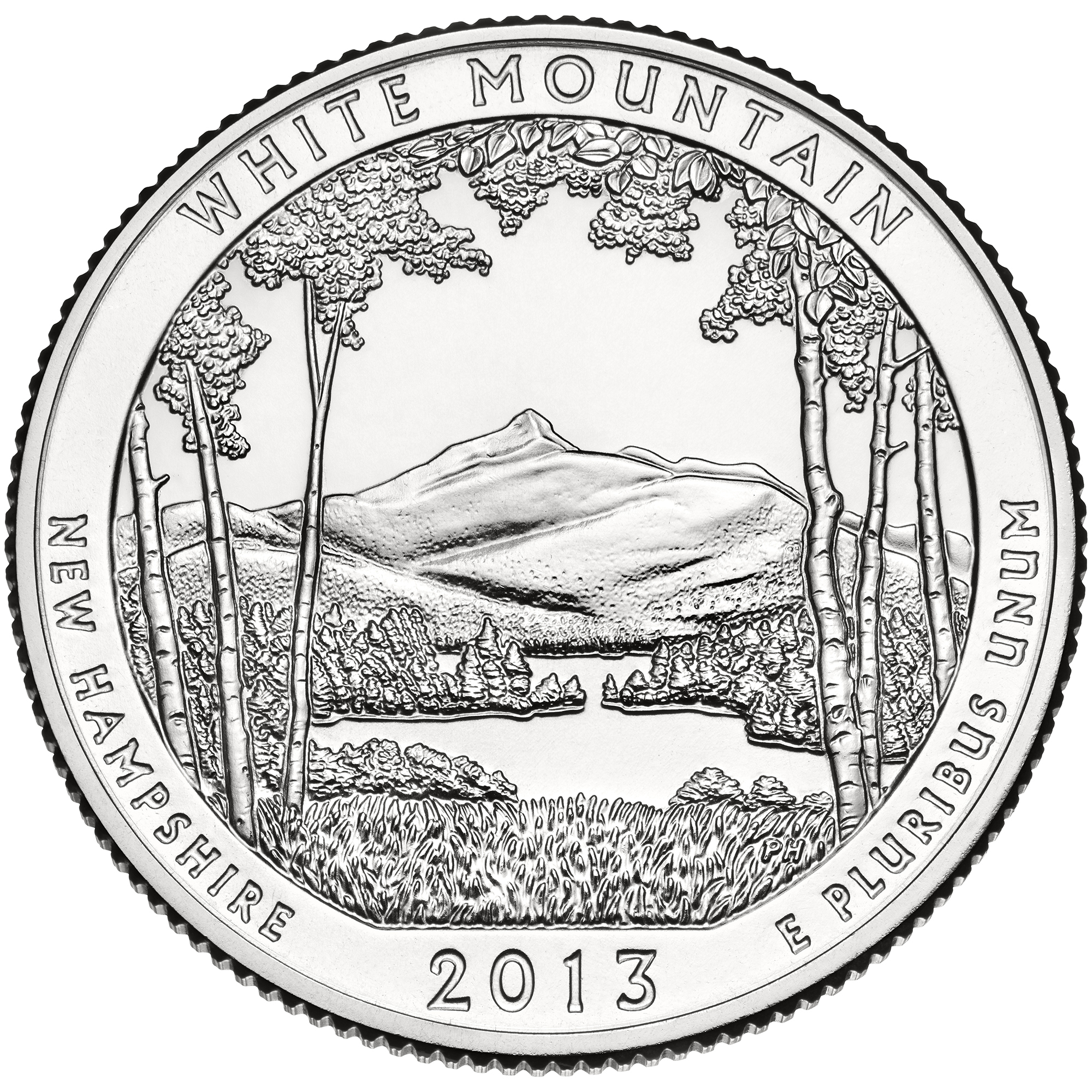 2013 America The Beautiful Quarters Coin White Mountain New Hampshire Uncirculated Reverse