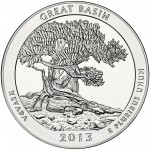 2013 America The Beautiful Quarters Five Ounce Silver Bullion Coin Great Basin Nevada Reverse