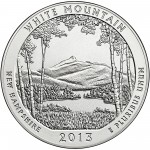 2013 America The Beautiful Quarters Five Ounce Silver Uncirculated Coin White Mountain New Hampshire Reverse