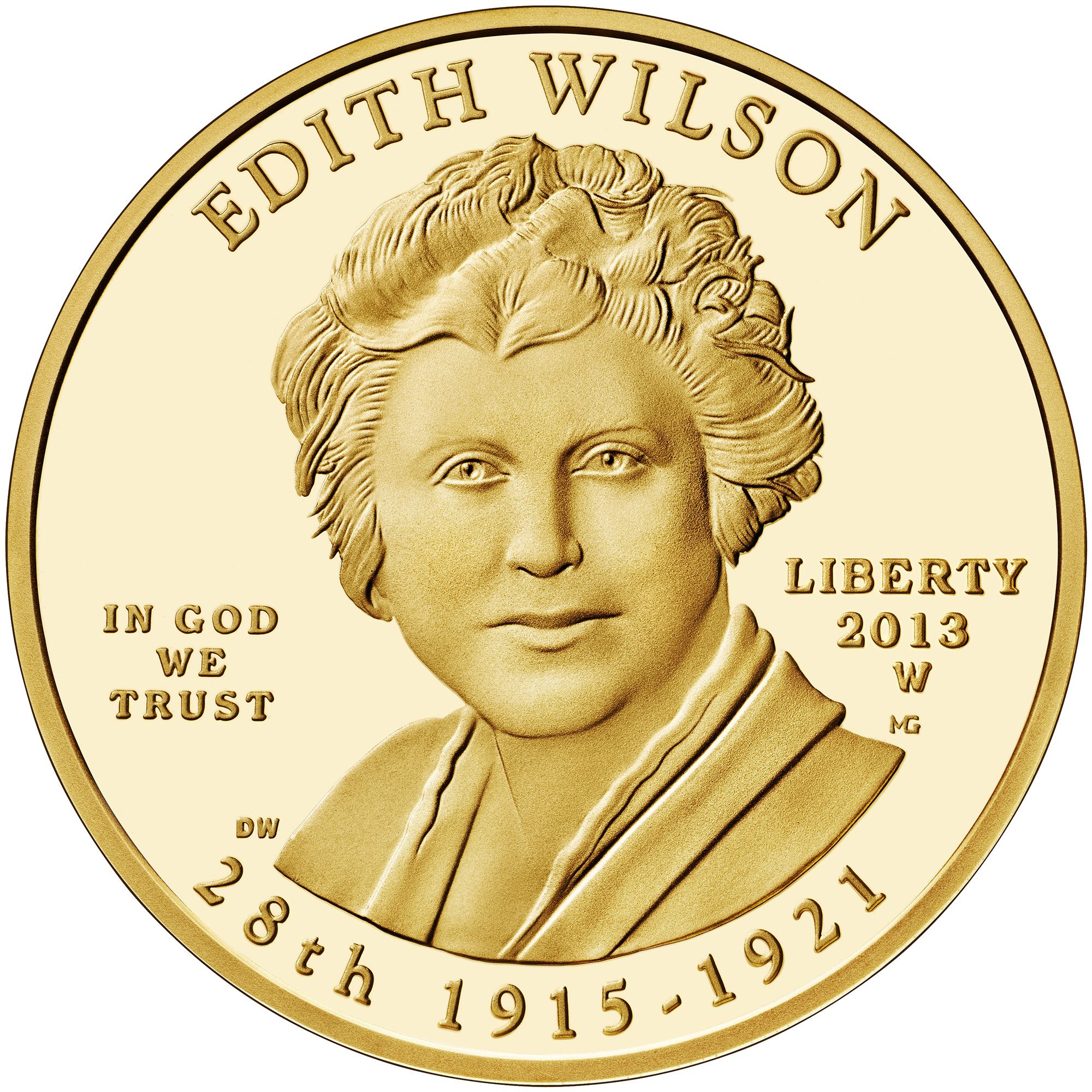 2013 First Spouse Gold Coin Edith Wilson Proof Obverse