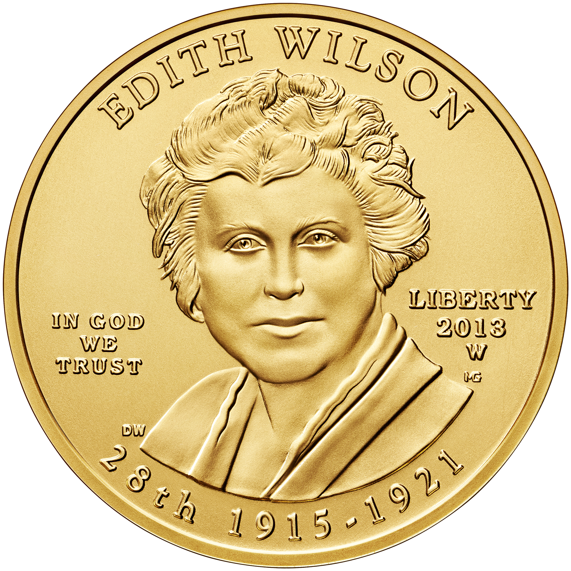 2013 First Spouse Gold Coin Edith Wilson Uncirculated Obverse