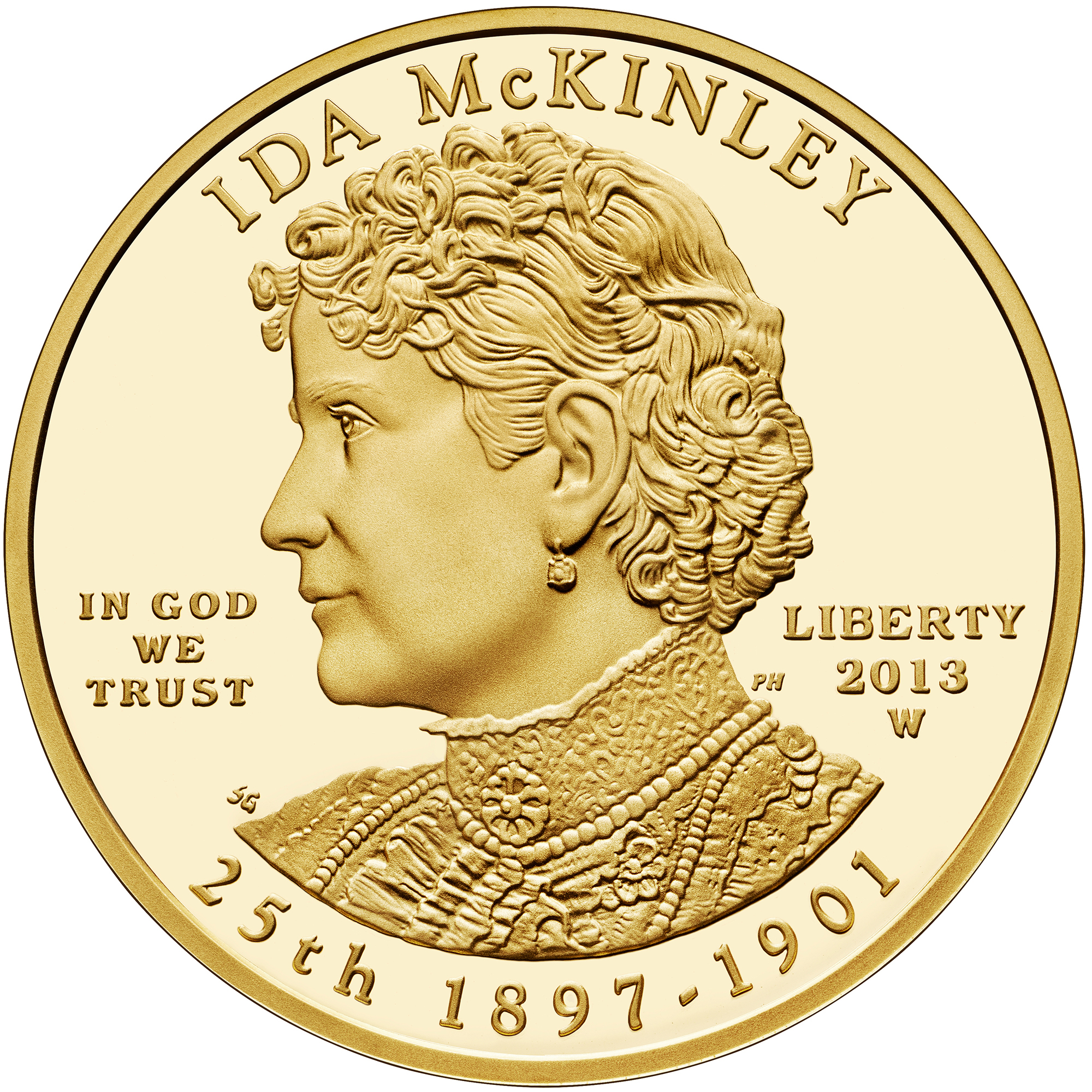 2013 First Spouse Gold Coin Ida Mckinley Proof Obverse