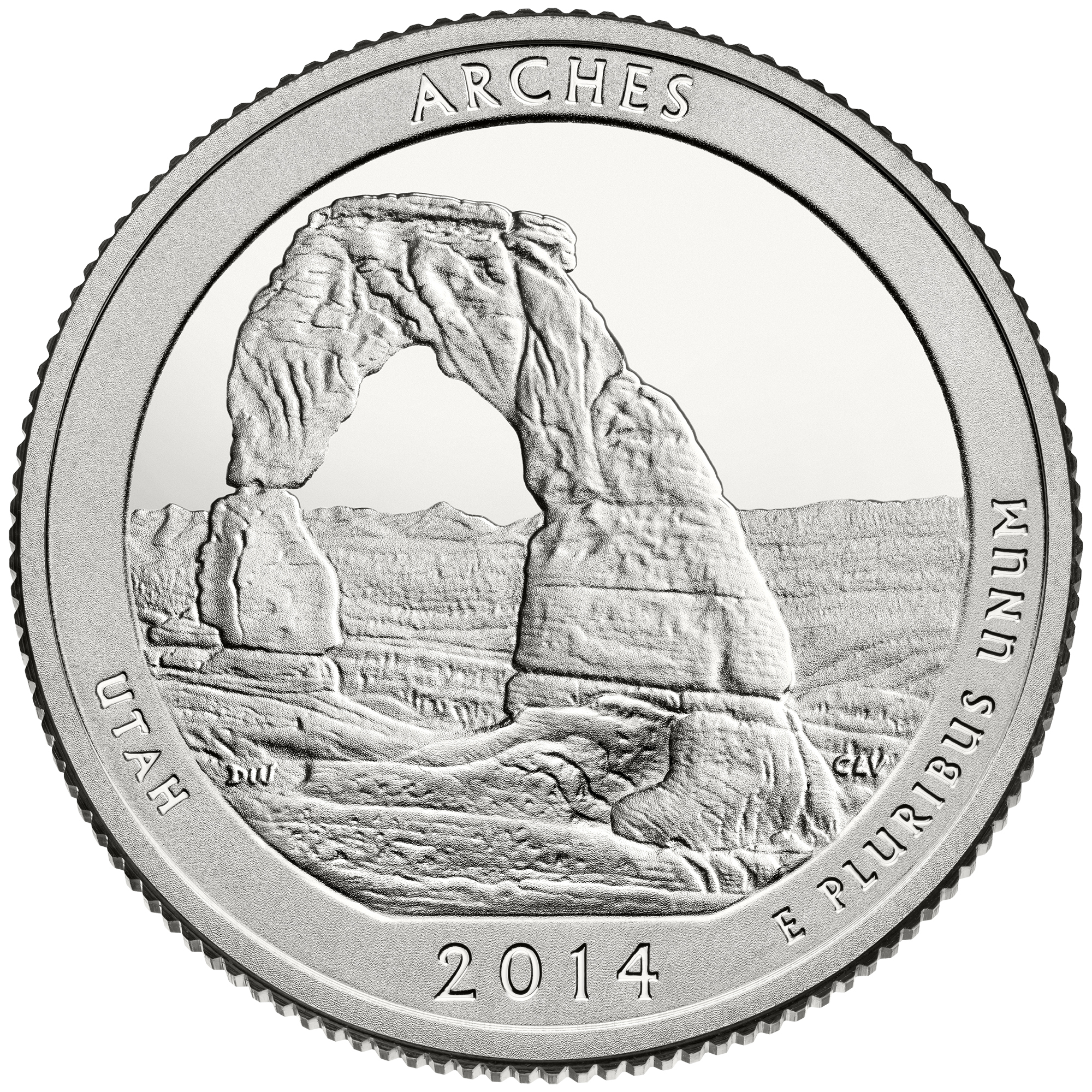 2014 America The Beautiful Quarters Coin Arches Utah Proof Reverse