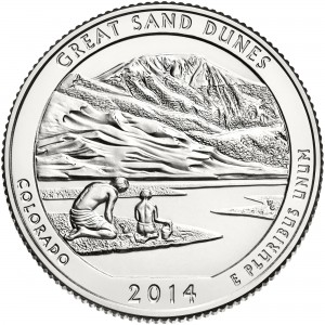 2014 America The Beautiful Quarters Coin Great Sand Dunes Colorado Uncirculated Reverse