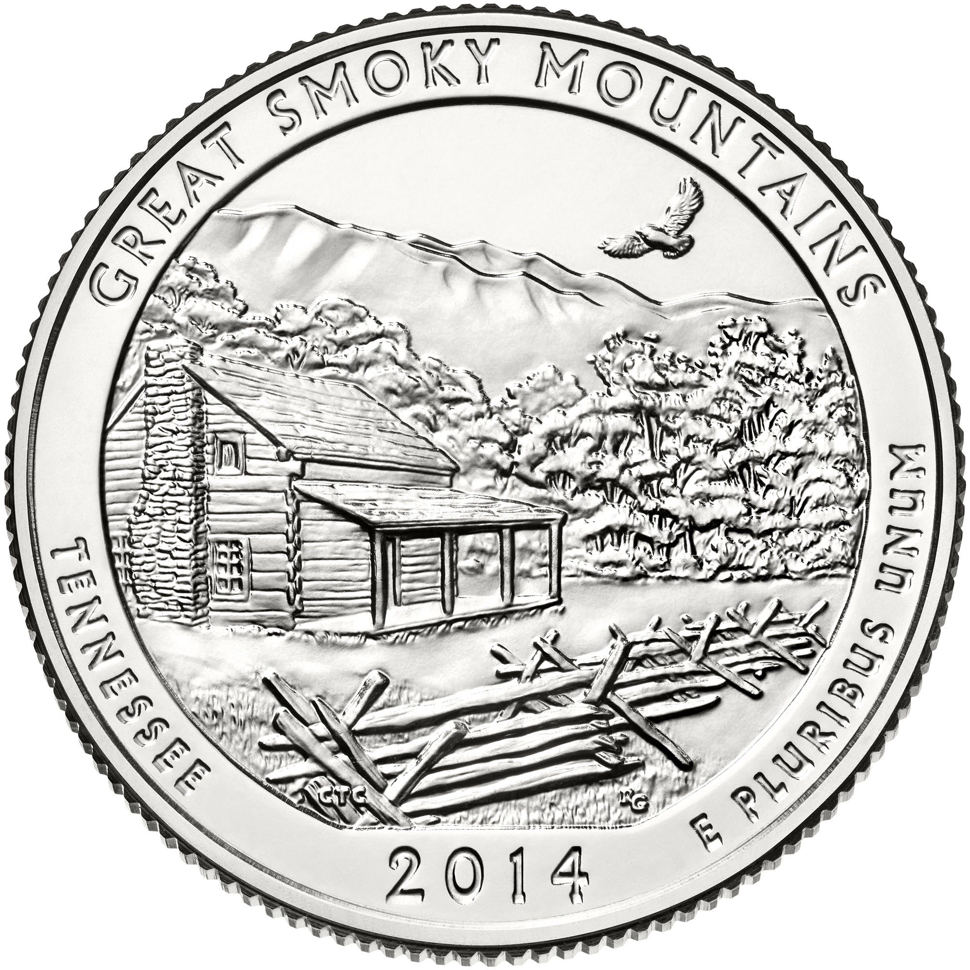 2014 America The Beautiful Quarters Coin Great Smoky Mountains Tennessee Uncirculated Reverse