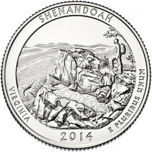 2014 America The Beautiful Quarters Coin Shenandoah Virginia Uncirculated Reverse