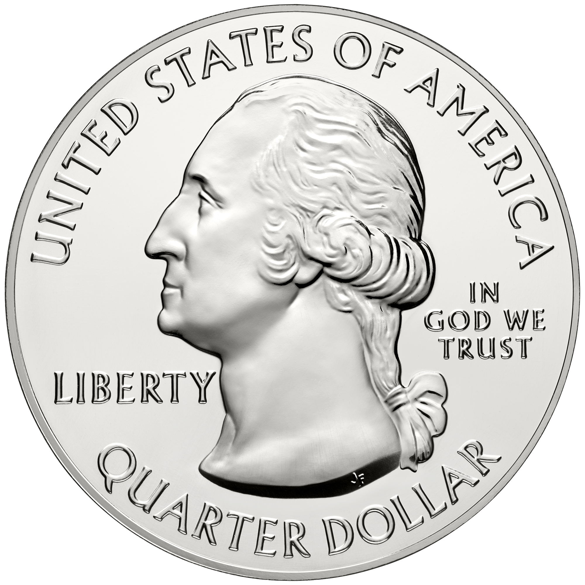 2014 America The Beautiful Quarters Five Ounce Silver Bullion Coin Obverse