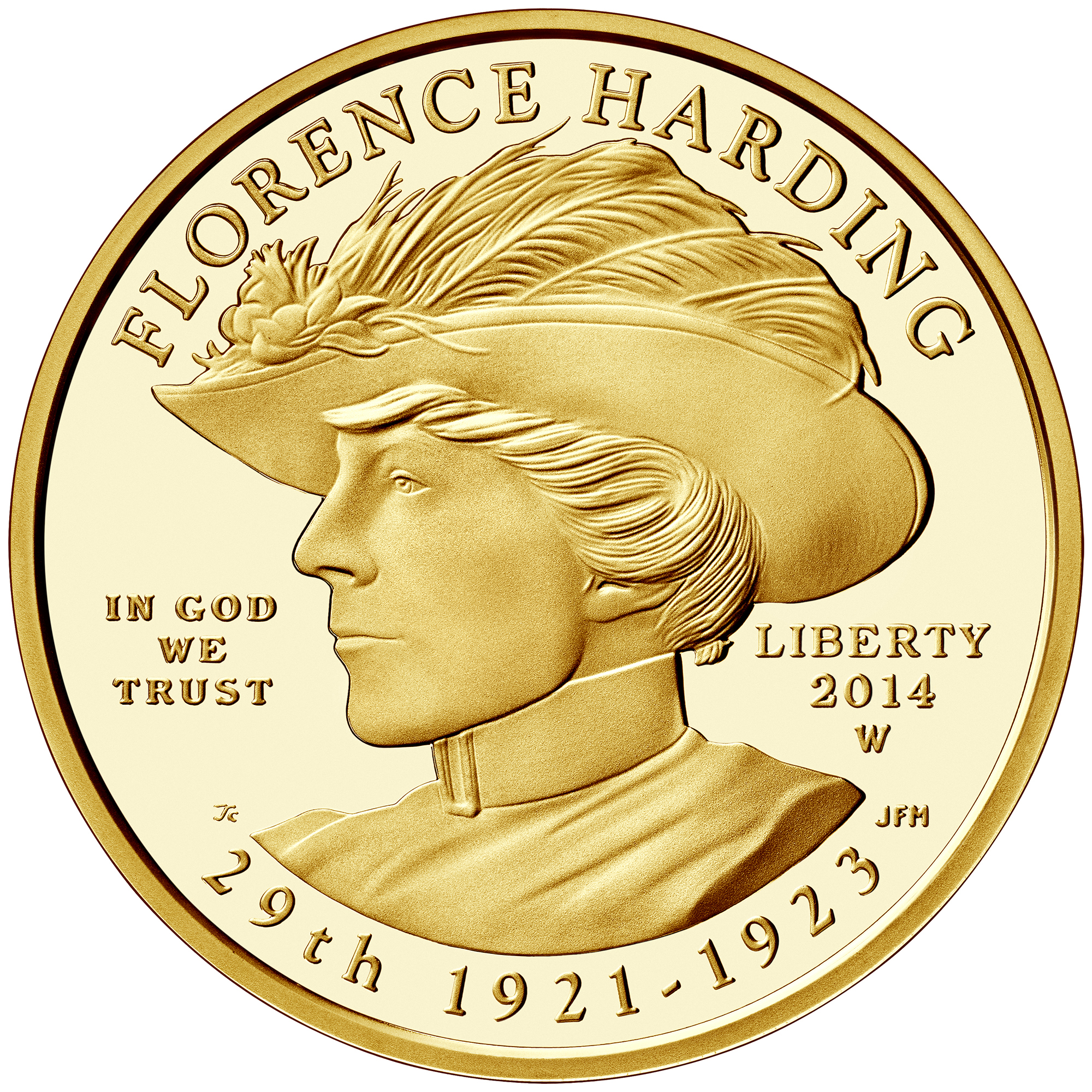 2014 First Spouse Gold Coin Florence Harding Proof Obverse