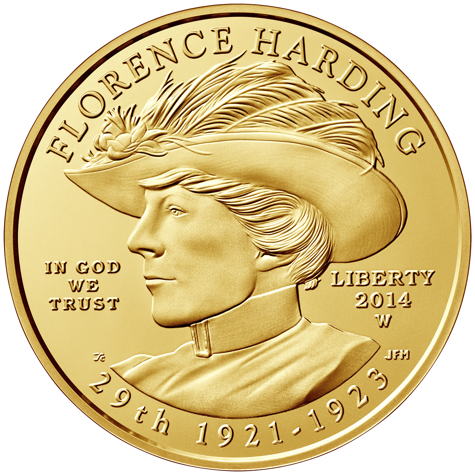 2014 First Spouse Gold Coin Florence Harding Uncirculated Obverse