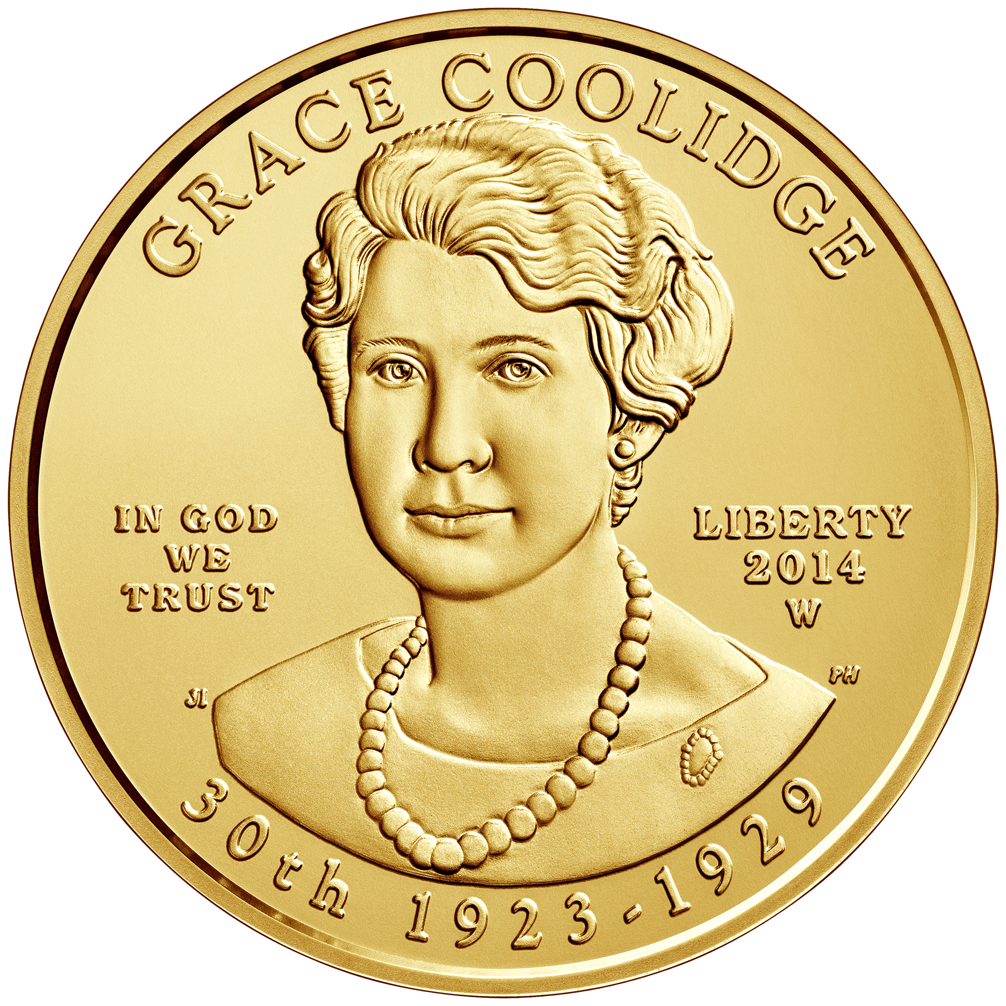 2014 First Spouse Gold Coin Grace Coolidge Uncirculated Obverse