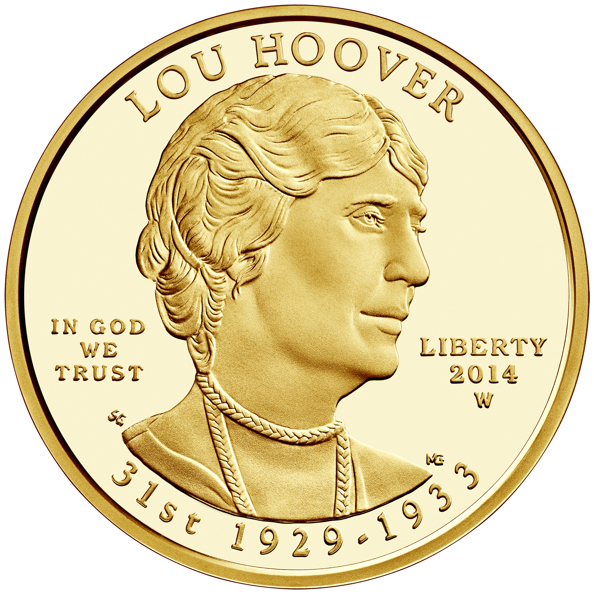 2014 First Spouse Gold Coin Lou Hoover Proof Obverse