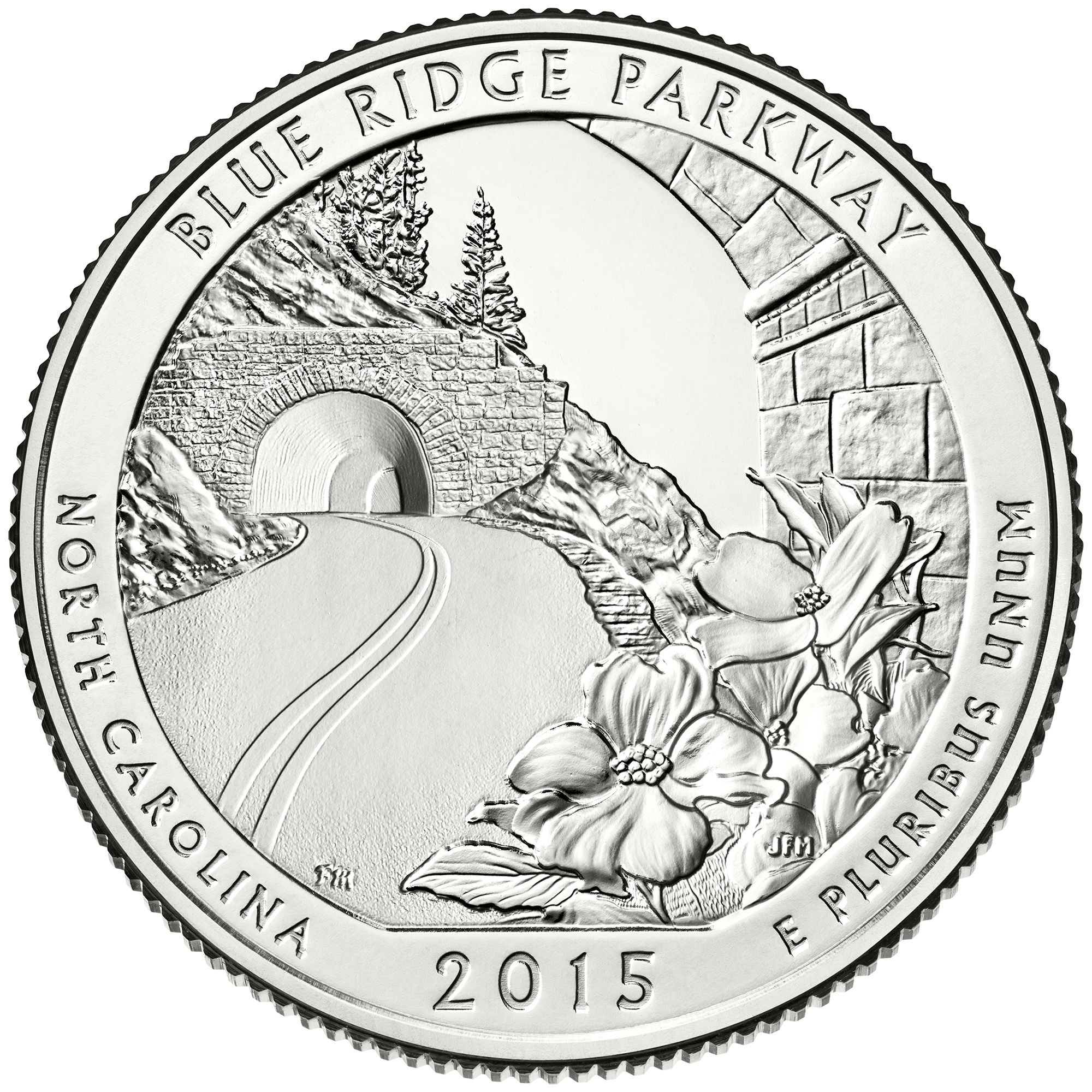 2015 America The Beautiful Quarters Coin Blue Ridge Parkway North Carolina Uncirculated Reverse