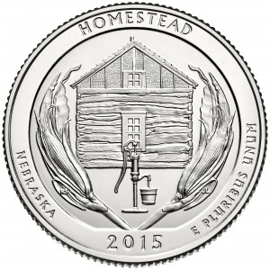 2015 America The Beautiful Quarters Coin Homestead Nebraska Uncirculated Reverse