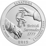 2015 America The Beautiful Quarters Five Ounce Silver Bullion Coin Saratoga New York Reverse