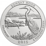 2015 America The Beautiful Quarters Five Ounce Silver Uncirculated Coin Bombay Hook Delaware Reverse