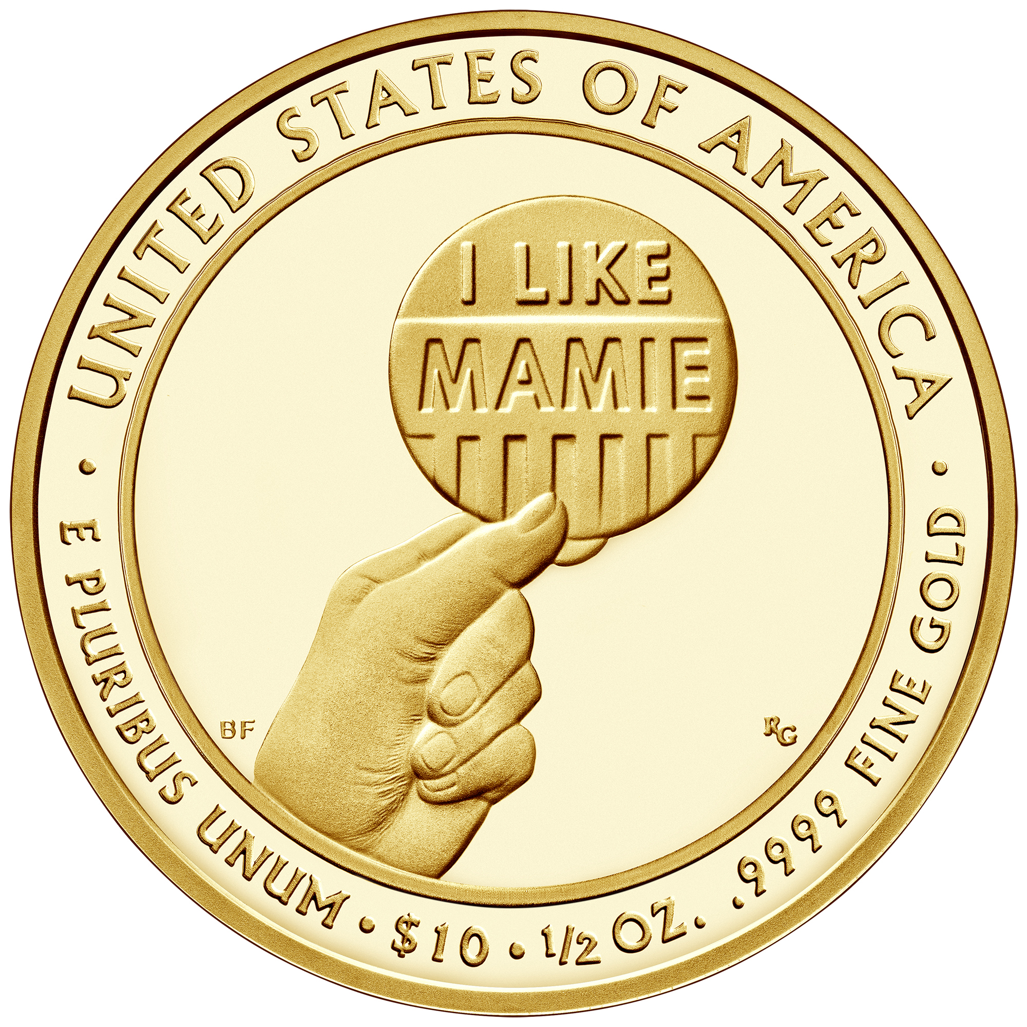 2015 First Spouse Gold Coin Mamie Eisenhower Proof Reverse