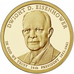 2015 Presidential Dollar Coin Dwight D. Eisenhower Proof Obverse
