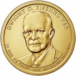 2015 Presidential Dollar Coin Dwight D. Eisenhower Uncirculated Obverse
