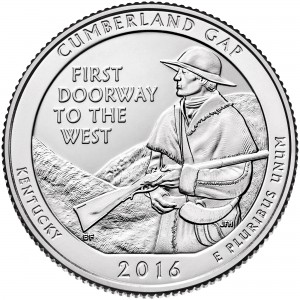 2016 America The Beautiful Quarters Coin Cumberland Gap Kentucky Uncirculated Reverse