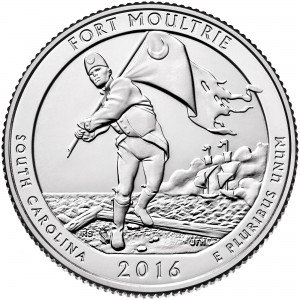2016 America The Beautiful Quarters Coin Fort Moultrie South Carolina Uncirculated Reverse