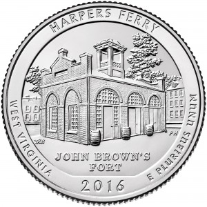2016 America The Beautiful Quarters Coin Harpers Ferry West Virginia Uncirculated Reverse