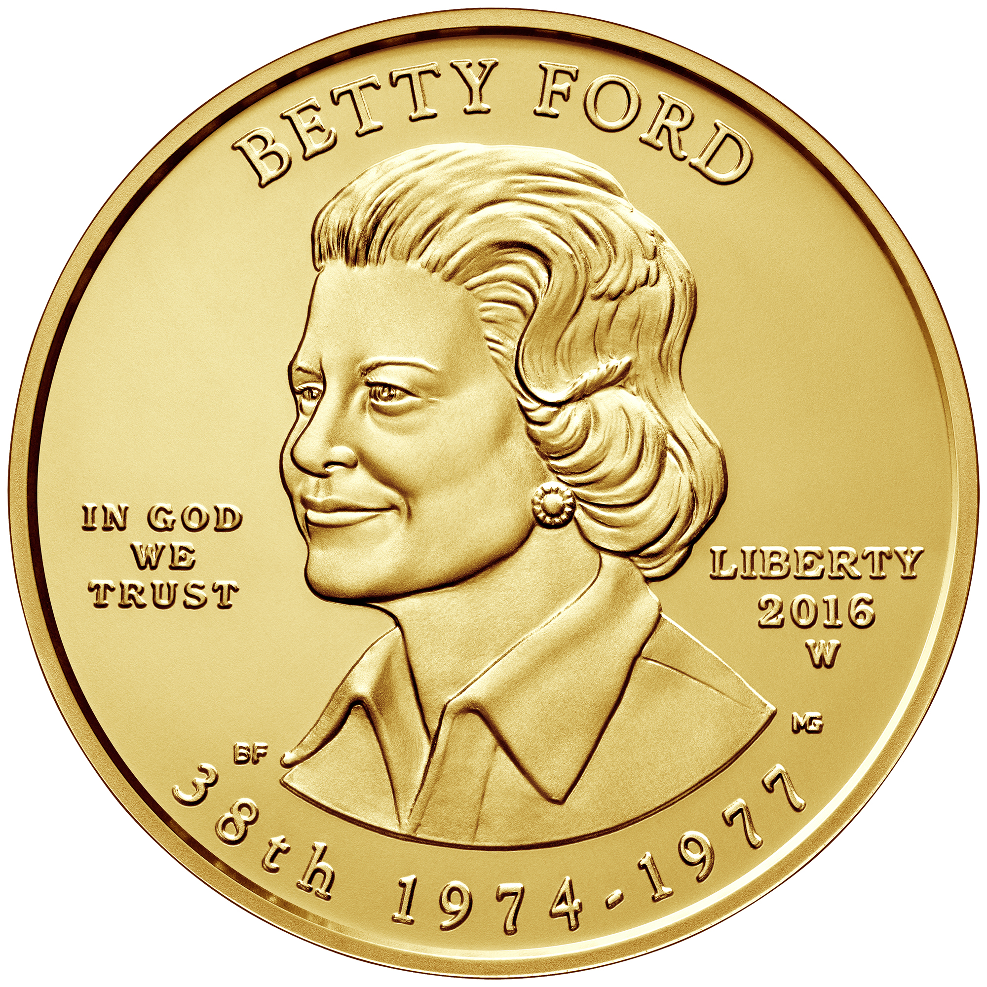 2016 First Spouse Gold Coin Betty Ford Uncirculated Obverse