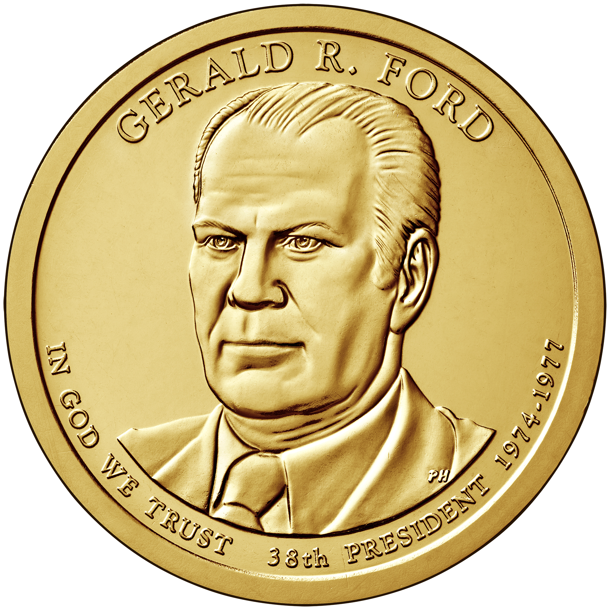 2016 Presidential Dollar Coin Gerald R. Ford Uncirculated Obverse