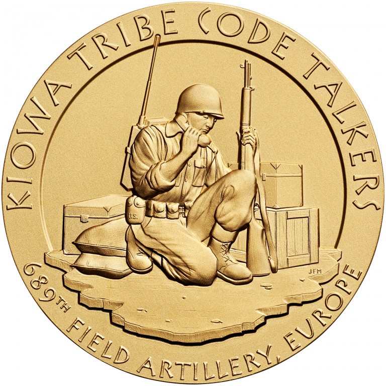 2008 Code Talkers Kiowa Tribe Bronze Three Inch Medal Obverse