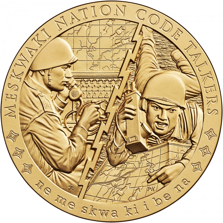 2008 Code Talkers Meskwaki Nation Bronze Three Inch Medal Obverse