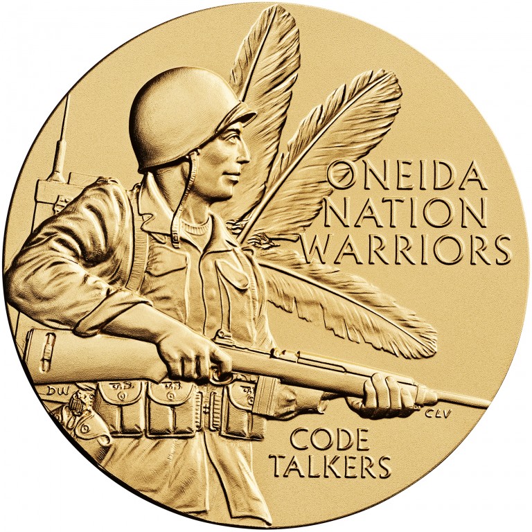 2008 Code Talkers Oneida Nation Bronze Three Inch Medal Obverse