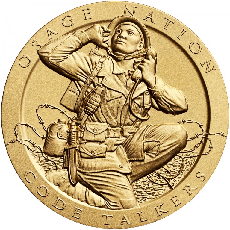 2008 Code Talkers Osage Nation Bronze Three Inch Medal Obverse