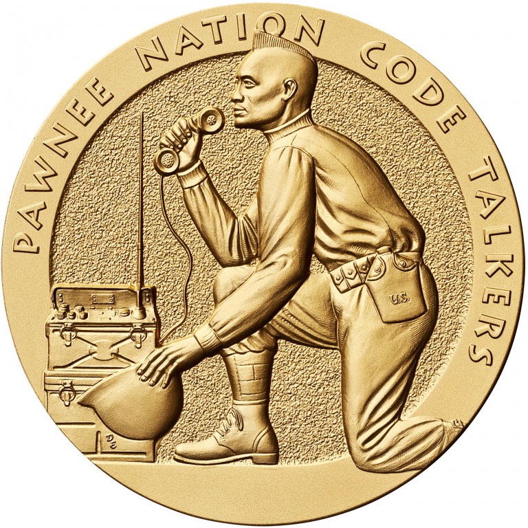 2008 Code Talkers Pawnee Nation Bronze Three Inch Medal Obverse