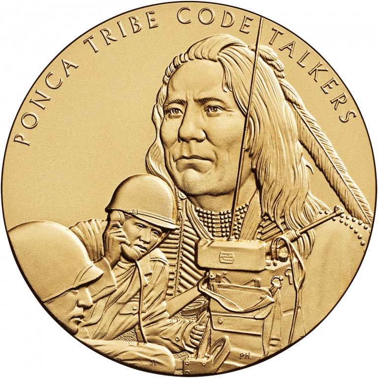2008 Code Talkers Ponca Tribe Bronze Three Inch Medal Obverse