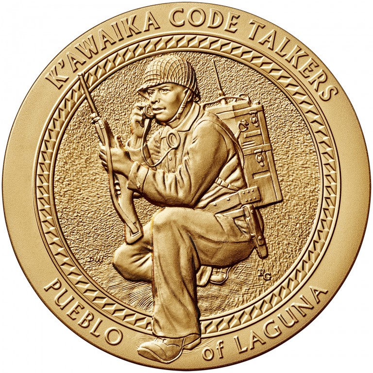 2008 Code Talkers Pueblo Of Laguna Tribe Bronze Three Inch Medal Obverse