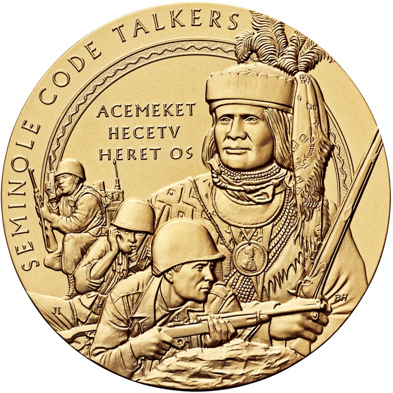 2008 Code Talkers Seminole Nation Bronze Three Inch Medal Obverse