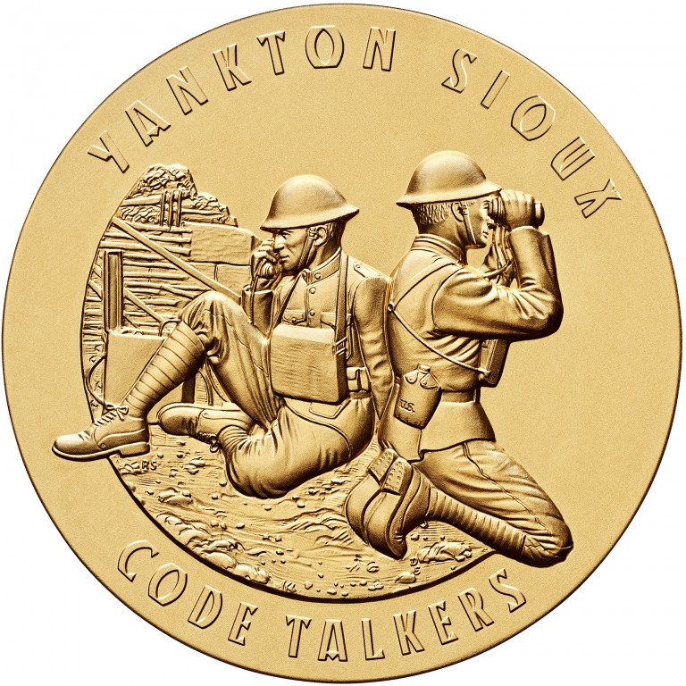 2008 Code Talkers Yankton Sioux Tribe Bronze Three Inch Medal Obverse