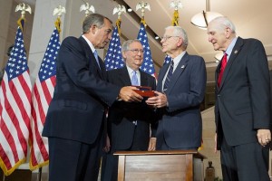 Speaker Boehner presenting the Congressional Gold Medal to General "Chick" Cleveland