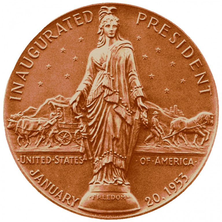 Dwight D Eisenhower Term 1 Presidential Bronze Medal Reverse