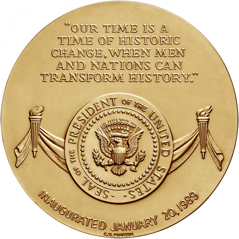 George H W Bush Presidential Bronze Medal Three Inch Reverse
