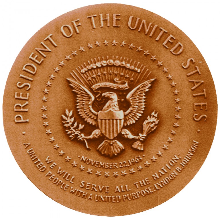 Lyndon B Johnson Term 1 Presidential Bronze Medal Reverse