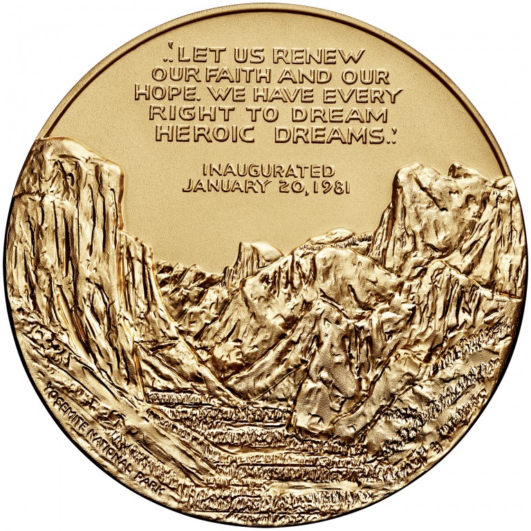 Ronald Reagan Presidential Bronze Medal Three Inch Reverse