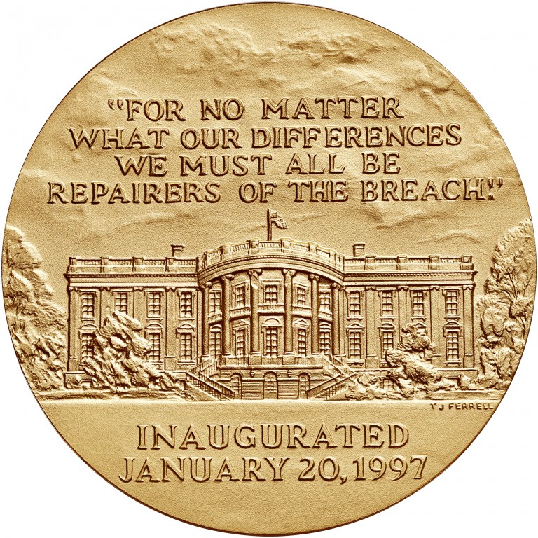 William J Clinton Term 2 Presidential Bronze Medal Three Inch Reverse