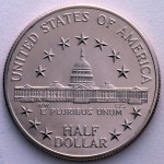 1989 Congress Bicentennial Commemorative Clad Half Dollar Proof Reverse